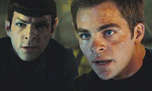 Zachary Quinto and Chris Pine star in a scene from the movie "Star Trek." The USCCB Office for Film & Broadcasting classification is A-III - adults. The Motion Picture Association of America rating is PG-13 - parents strongly cautioned. Some material may be inappropriate for children under 13. (CNS photo/Paramount)