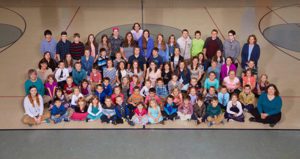 Students and staff from St. Mary School, West Bend, pose for a photo before the school closed for the school year. After 160 years in operation, the school closed permanently June 2. (Submitted photo courtesy St. Mary School)