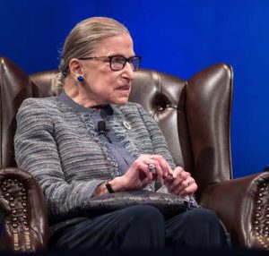 U.S. Supreme Court Justice Ruth Bader Ginsburg speaks Sept. 12 at the University of Notre Dame in Indiana. (CNS photo/Matt Cashore, University of Notre Dame)