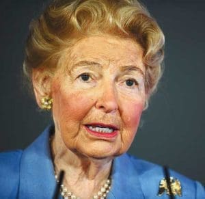Phyllis Schlafly, 92, died Sept. 5 at her home in Ladue, Missouri, outside St. Louis, according the Eagle Forum, an organization she founded in 1975. She is pictured in a 2013 photo. (CNS photo/Mary F. Calvert, Reuters)