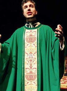 Dan Derge plays Fr. Bill in “Leviathan,” a play written by Professor Richard Gustin, to debut at UW-Fond du Lac’s Prairie Theater, Nov. 2. (Submitted photo courtesy Richard Gustin)