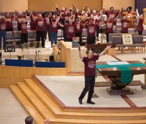 the All Saints Gospel Choir performs for VIP visitors who came to the Milwaukee church during the Nov. 5 event.