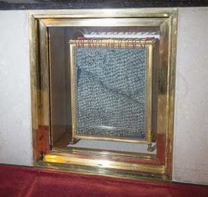 An encasement of a hair shirt worn by St. Thomas More is on display. (CNS photo/Luke Davies, courtesy Buckfast Abbey Media Studios)