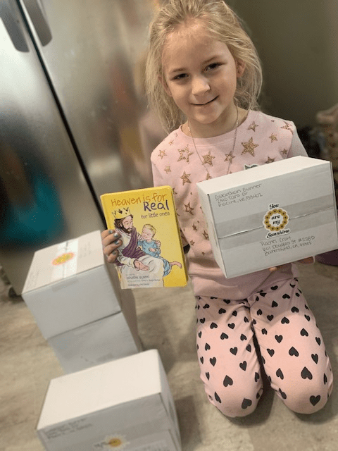 Dakota helping with Sunshine Boxes