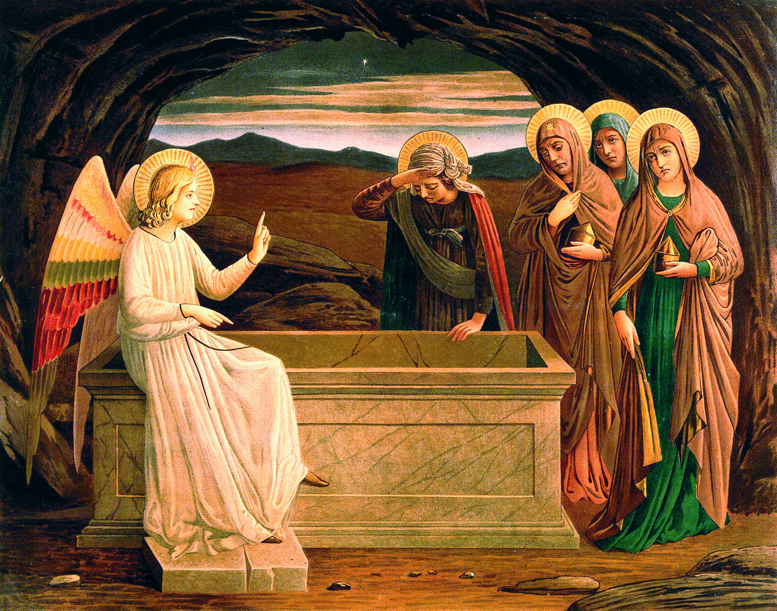 The women at the grave of Christ: anangel tells them that he is