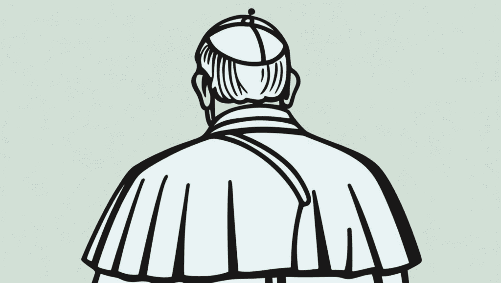 pope graphic from the back